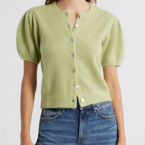 Doen Sweaters - NWT DÔEN Anisa Alpaca-Blend Puff-Sleeve Cardigan